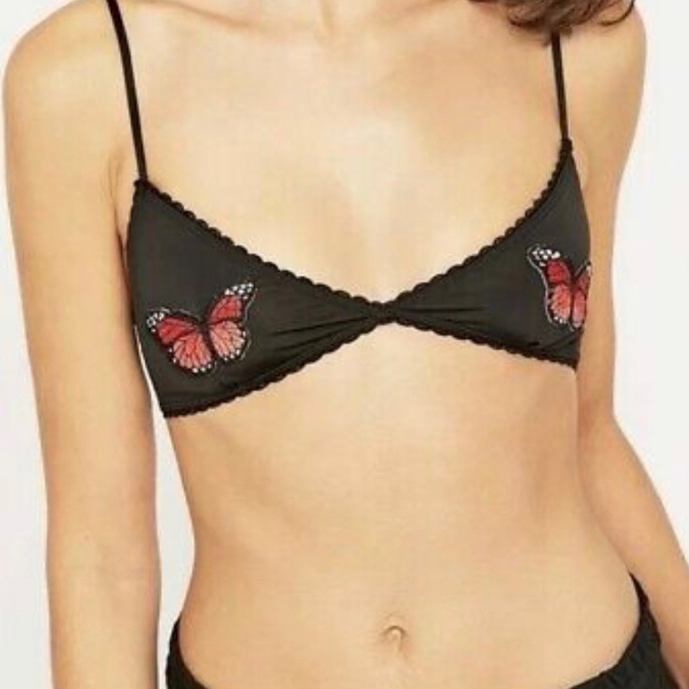 UO Out From Under Butterfly Appliqué Triangle Bra